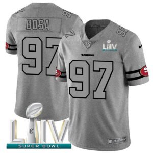 San Francisco 49ers #97 Nick Bosa Men’s Nike Gray Super Bowl LIV 2020 Gridiron II Vapor Untouchable Limited NFL Jersey