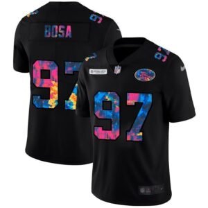 San Francisco 49ers #97 Nick Bosa Men’s Nike Multi-Color Black 2020 NFL Crucial Catch Vapor Untouchable Limited Jersey