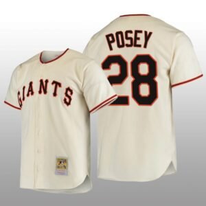 San Francisco Giants Buster Posey Authentic Cooperstown Collection Home Cream 1954 Jersey
