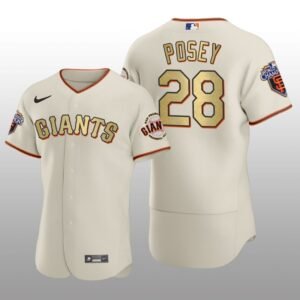 San Francisco Giants Buster Posey World Series Champions 2010 Cream Jersey