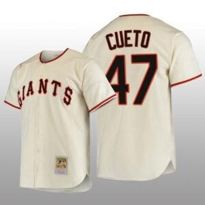San Francisco Giants Johnny Cueto Authentic Cooperstown Collection Home Cream 1954 Jersey