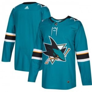 San Jose Sharks adidas Home Authentic Blank Jersey – Teal