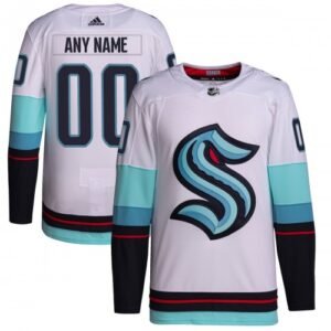 Seattle Kraken adidas Away Primegreen Authentic Custom Jersey – White