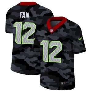 Seattle Seahawks #12 Fan Nike 2020 Black CAMO Vapor Untouchable Limited Stitched NFL Jersey