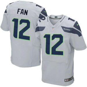 Seattle Seahawks #12 Fan Nike Gray Elite Jersey