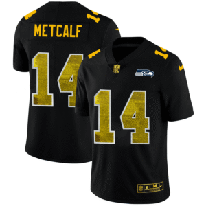 Seattle Seahawks #14 DK Metcalf Black Nike Golden Sequin Vapor Limited NFL Jersey
