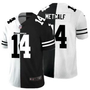 Seattle Seahawks #14 DK Metcalf Black V White Peace Split Nike Vapor Untouchable Limited NFL Jersey