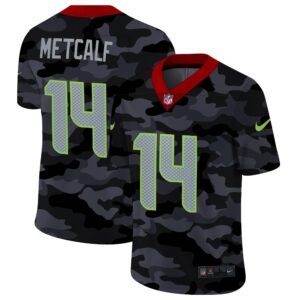 Seattle Seahawks #14 DK Metcalf Nike 2020 Black CAMO Vapor Untouchable Limited Stitched NFL Jersey