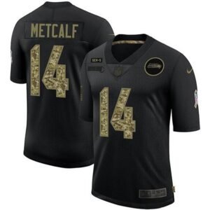 Seattle Seahawks #14 DK Metcalf Nike 2020 Salute To Service Camo Limited NFL Jersey Black