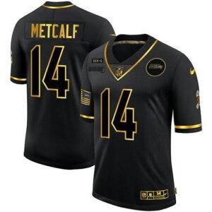 Seattle Seahawks #14 DK Metcalf Nike 2020 Salute To Service Golden Limited NFL Jersey Black