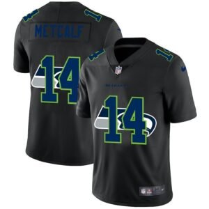Seattle Seahawks #14 DK Metcalf Nike Team Logo Dual Overlap Limited NFL Jersey Black