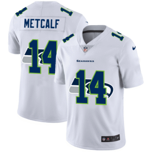 Seattle Seahawks #14 DK Metcalf White Nike Team Logo Dual Overlap Limited NFL Jersey