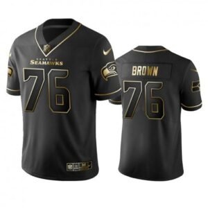 Seattle Seahawks #76 Duane Brown Stitched NFL Vapor Untouchable Limited Black Golden Jersey