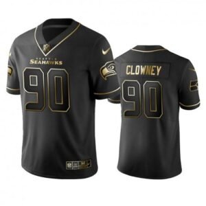 Seattle Seahawks #90 Jadeveon Clowney Stitched NFL Vapor Untouchable Limited Black Golden Jersey