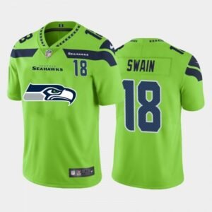 Seattle Seattle Seahawks #18 Freddie Swain Green Nike Big Team Logo Player Vapor Limited NFL Jersey