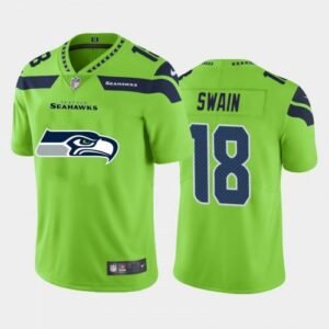 Seattle Seattle Seahawks #18 Freddie Swain Green Nike Big Team Logo Vapor Limited NFL Jersey