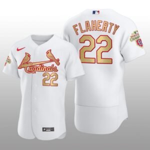 St. Louis Cardinals Jack Flaherty World Series Champions White Gold Jersey
