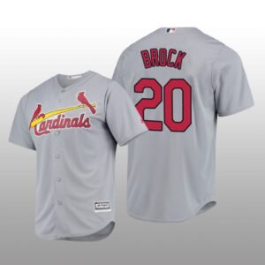 St. Louis Cardinals Lou Brock Cool Base Road Official Player Gray Jersey