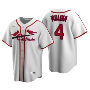 St. Louis Cardinals Yadier Molina White Cooperstown Collection Home Jersey