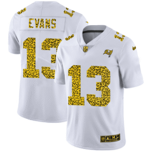 Tampa Bay Buccaneers #13 Mike Evans Nike Flocked Leopard Print Vapor Limited NFL Jersey White