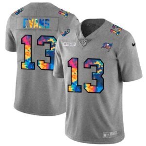 Tampa Bay Buccaneers #13 Mike Evans Nike Multi-Color 2020 NFL Crucial Catch NFL Jersey Greyheather