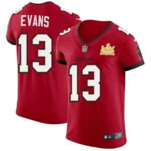 Tampa Bay Buccaneers #13 Mike Evans Super Bowl LV Champions Patch Nike Red Vapor Elite Jersey