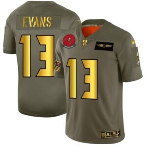 Tampa Bay Buccaneers #13 Mike Evans NFL Nike Olive Gold 2019 Salute To Service Limited Jersey