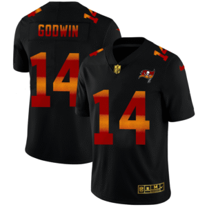 Tampa Bay Buccaneers #14 Chris Godwin Black Nike Red Orange Stripe Vapor Limited NFL Jersey