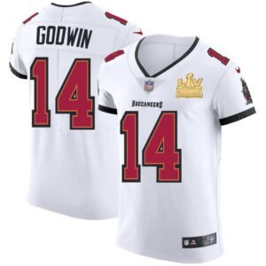 Tampa Bay Buccaneers #14 Chris Godwin Super Bowl LV Champions Patch Nike White Vapor Elite Jersey