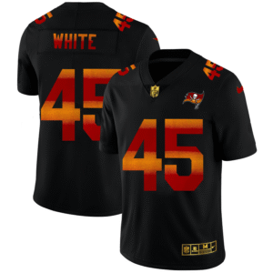 Tampa Bay Buccaneers #45 Devin White Black Nike Red Orange Stripe Vapor Limited NFL Jersey