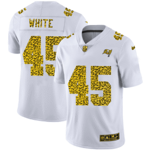 Tampa Bay Buccaneers #45 Devin White Nike Flocked Leopard Print Vapor Limited NFL Jersey White