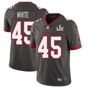 Tampa Bay Buccaneers #45 Devin White Super Bowl LV Bound Nike Pewter Alternate Vapor Limited Jersey