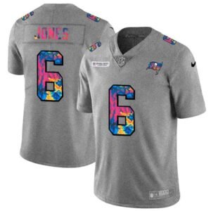 Tampa Bay Buccaneers #6 Julio Jones Nike Multi-Color 2020 NFL Crucial Catch NFL Jersey Greyheather