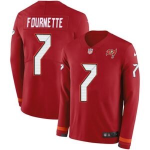 Tampa Bay Buccaneers #7 Leonard Fournette Red Team Color Stitched NFL Limited Therma Long Sleeve Jersey
