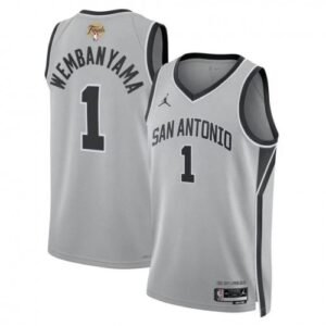 Victor Wembanyama San Antonio Spurs Jordan Brand Silver Unisex 2026 NBA Finals Patch Swingman Jersey – Statement Edition