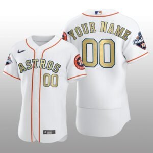White  2017 World Series Champions Custom Houston Astros Jersey