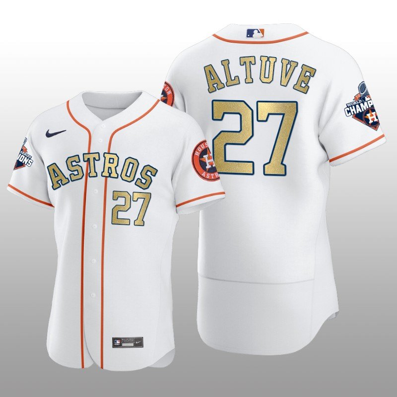 White 2017 World Series Champions Jose Altuve Houston Astros Jersey