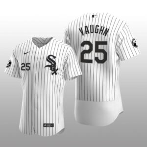 White Sox Andrew Vaughn MR Patch Authentic Home Jersey White Black