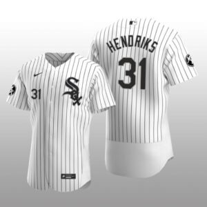 White Sox Liam Hendriks MR Patch Authentic Home Jersey White Black