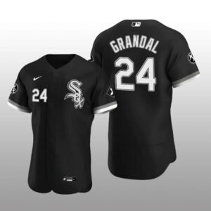 White Sox Yasmani Grandal MR Patch Authentic Alternate Black Jersey