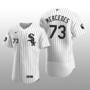 White Sox Yermin Mercedes MR Patch Authentic Home Jersey White Black