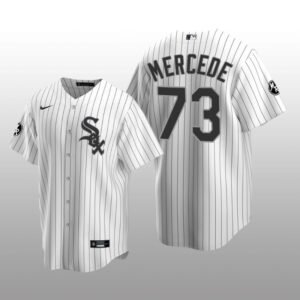 White Sox Yermin Mercedes MR Patch Replica White Black Jersey