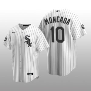 White Sox Yoan Moncada MR Patch Replica White Black Jersey