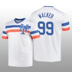 White V-Neck Men’s Taijuan Walker Cooperstown Collection Mets Jersey