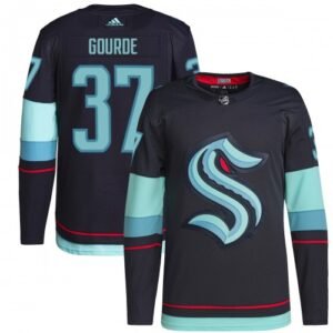 Yanni Gourde Seattle Kraken adidas Home Authentic Primegreen Player Jersey – Navy